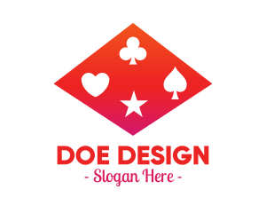 Red Poker Shapes logo design