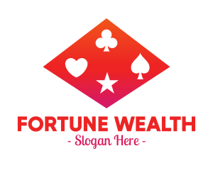 Fortune - Red Poker Shapes logo design