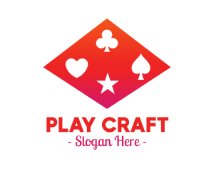 Red Poker Shapes logo design