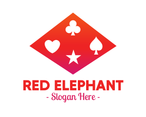 Red Poker Shapes logo design