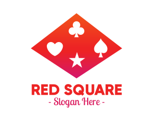 Red Poker Shapes logo design