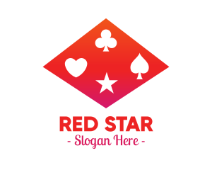 Red Poker Shapes logo design