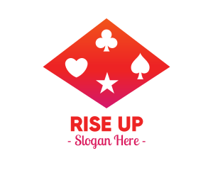 Red Poker Shapes logo design