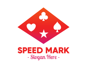 Red Poker Shapes logo design