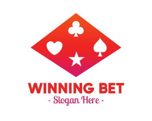 Bet - Red Poker Shapes logo design