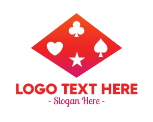 Las Vegas - Red Poker Shapes logo design