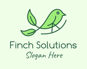 Finch - Green Leaf Finch logo design