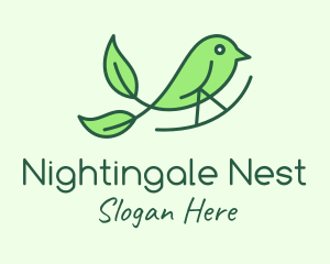 Green Leaf Finch logo design