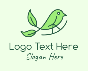 Goldcrest - Green Leaf Finch logo design