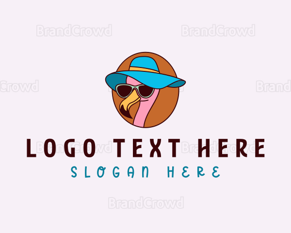 Summer Hat Flamingo Logo