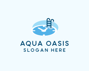 Pool - Time Swimming Pool logo design