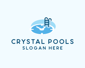 Pool - Time Swimming Pool logo design