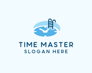 Time Swimming Pool  logo design