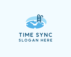 Time Swimming Pool  logo design