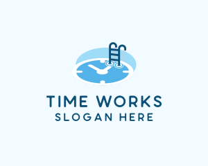 Time - Time Swimming Pool logo design