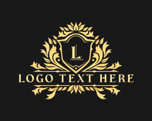 Gold - Shield Wreath Crest logo design