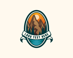 Trekking - Mountain Peak Hiking logo design