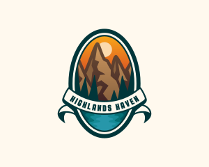 Highlands - Mountain Peak Hiking logo design