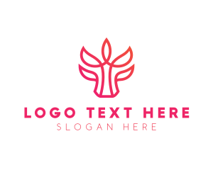 Bull Leaf Plant logo design