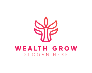 Bull Leaf Plant logo design