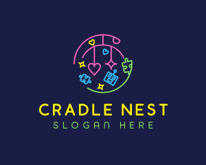 Cradle - Nursery Baby Kid Toys logo design