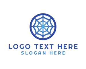 Blue - Spider Web Letter O logo design