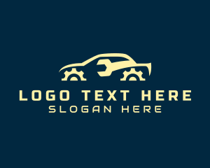 Workshop - Yellow Cog Car Wrench logo design