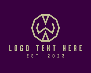 Geometric - Modern Decagon Letter W logo design