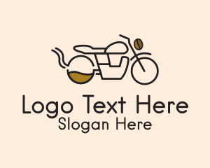 Coffee Machine - Coffee Delivery Motorcycle logo design