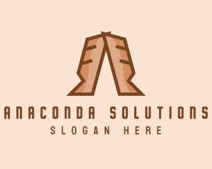 Brown Bread Letter A logo design