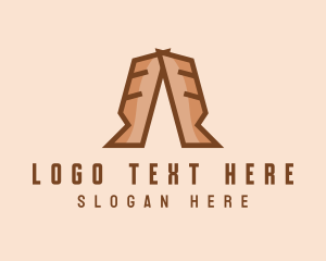 Symmetrical - Brown Bread Letter A logo design