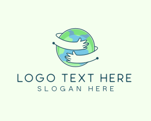 Globe - Hug Earth Community logo design