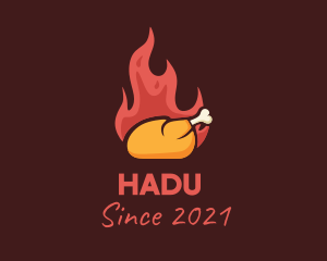 Hot Roast Chicken BBQ logo design