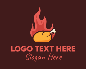Hot Roast Chicken BBQ Logo