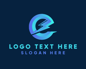 Voltage - Lightning Volt Letter E logo design
