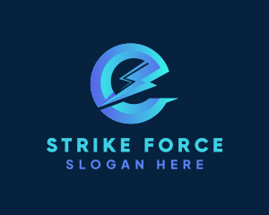 Strike - Lightning Volt Letter E logo design