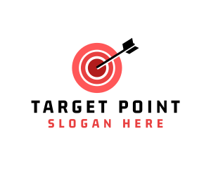 Aim - Bullseye Target Arrow logo design