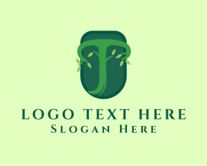 Veggie - Green Letter T Plant logo design