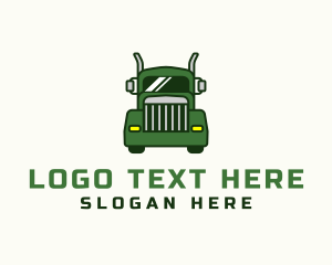 Towing - Green Cargo Truck logo design