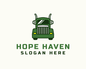 Dump Truck - Green Cargo Truck logo design