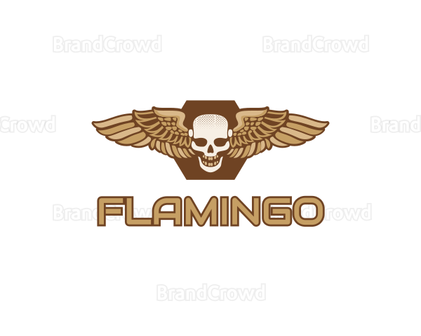 Gold Wing Skull Logo