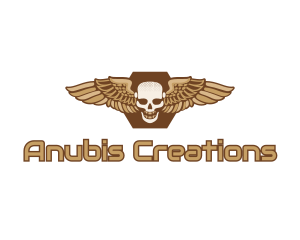 Gold Wing Skull logo design