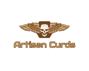 Gold Wing Skull logo design