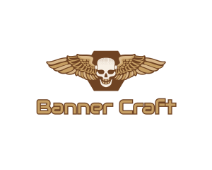 Gold Wing Skull logo design