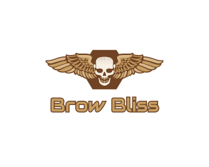 Gold Wing Skull logo design