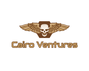 Gold Wing Skull logo design