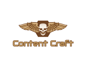 Gold Wing Skull logo design