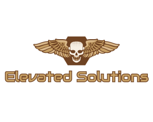 Gold Wing Skull logo design