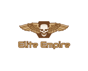 Gold Wing Skull logo design