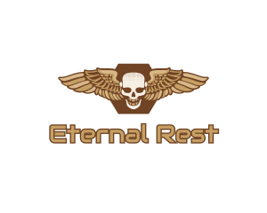 Undead - Gold Wing Skull logo design